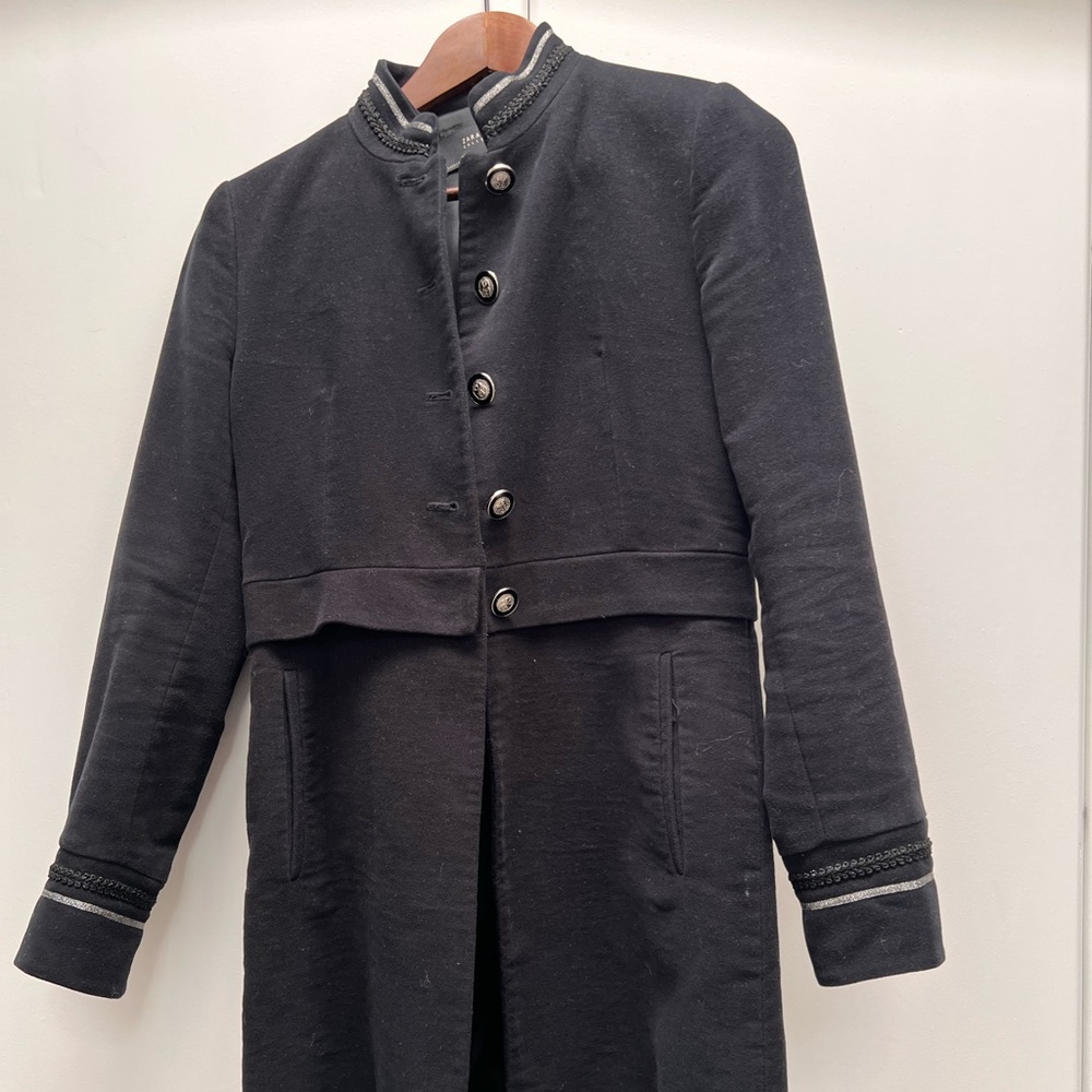 Zara blue velvet coat